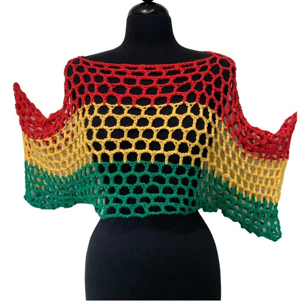 Handmade Rasta Inspired Crochet Crop Top